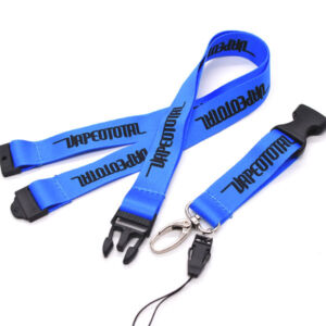 Blue Dye Sublimation Polyester Lanyrds with Detechable Buckle And Matel Hook