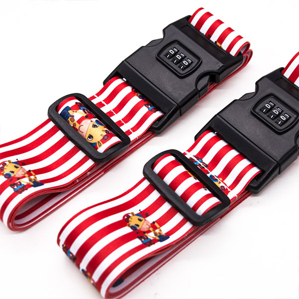 Colorful And Heavy Duty Sulibmation Printed Suitcase Luggage Belt with Code Lock Buckle