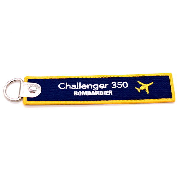 Custom Promotional Bag Cute Anime Remove Before Flight Crew Woven Fabric Embroidery Luggage Key Jet Tag Keychain